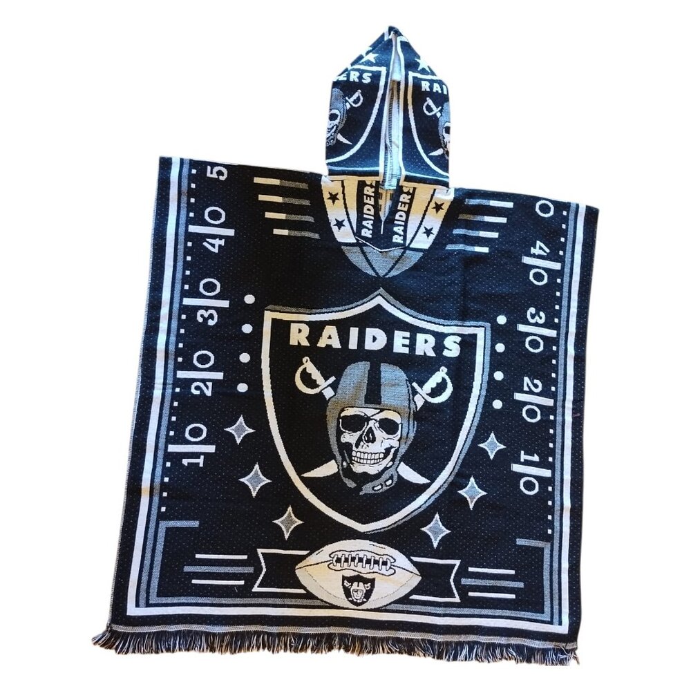 Las Vegas Oakland Raiders Poncho One Size Logo NFL Football